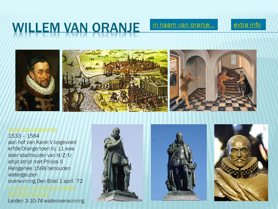 Willem van Oranje in naam van oranje... extra info