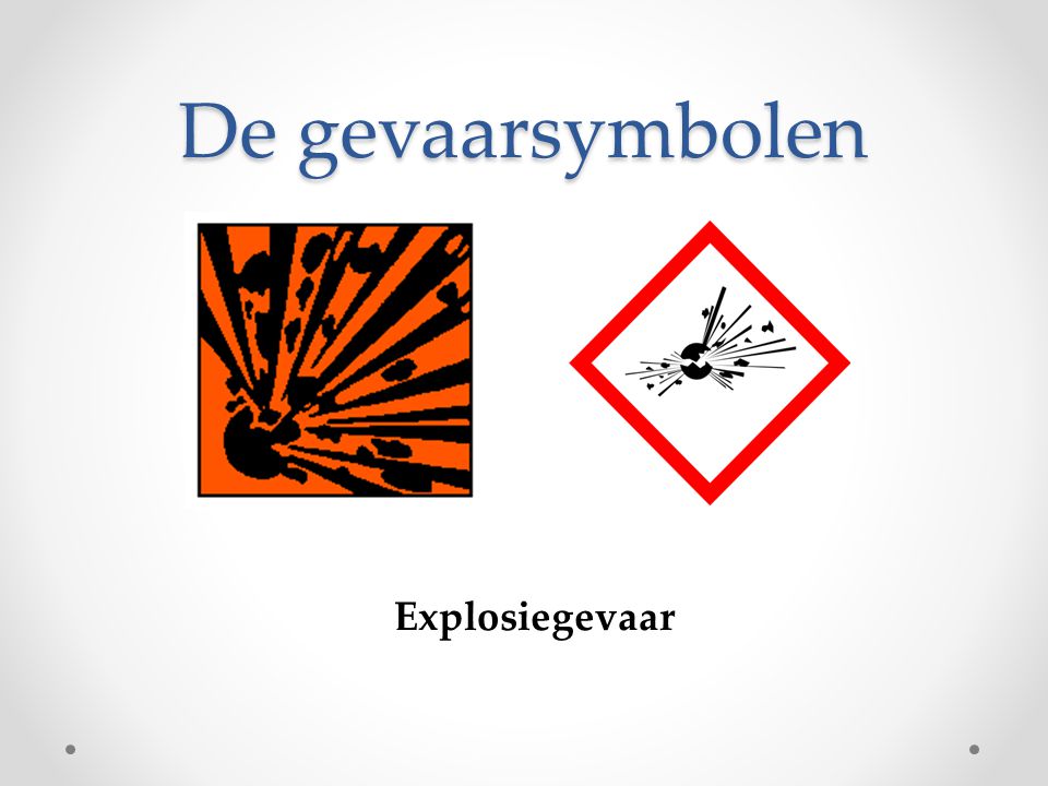 De gevaarsymbolen Explosiegevaar