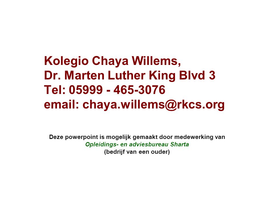 Dr. Marten Luther King Blvd 3 Tel: