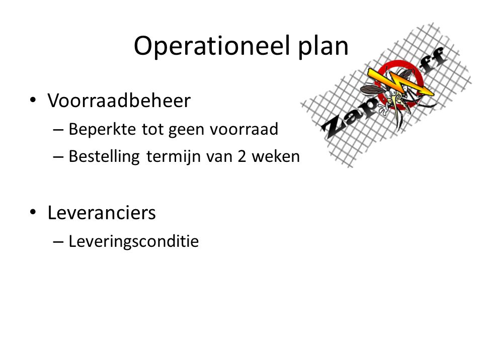 Operationeel plan Voorraadbeheer Leveranciers