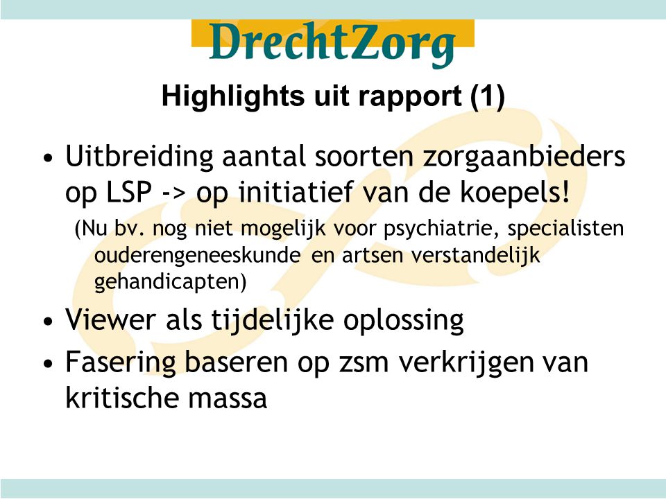 Highlights uit rapport (1)
