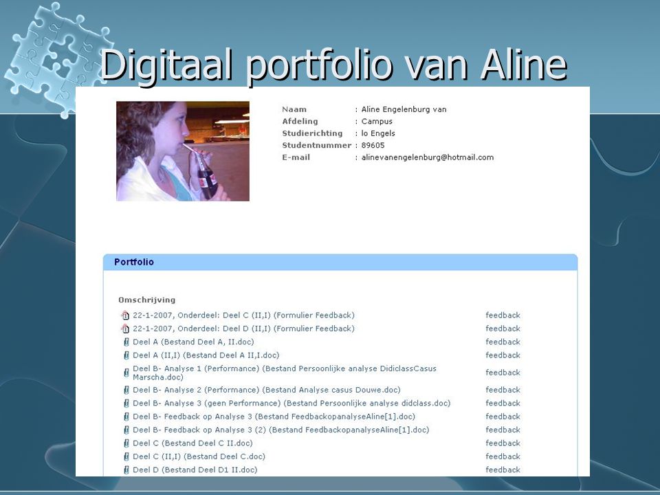 Digitaal portfolio van Aline