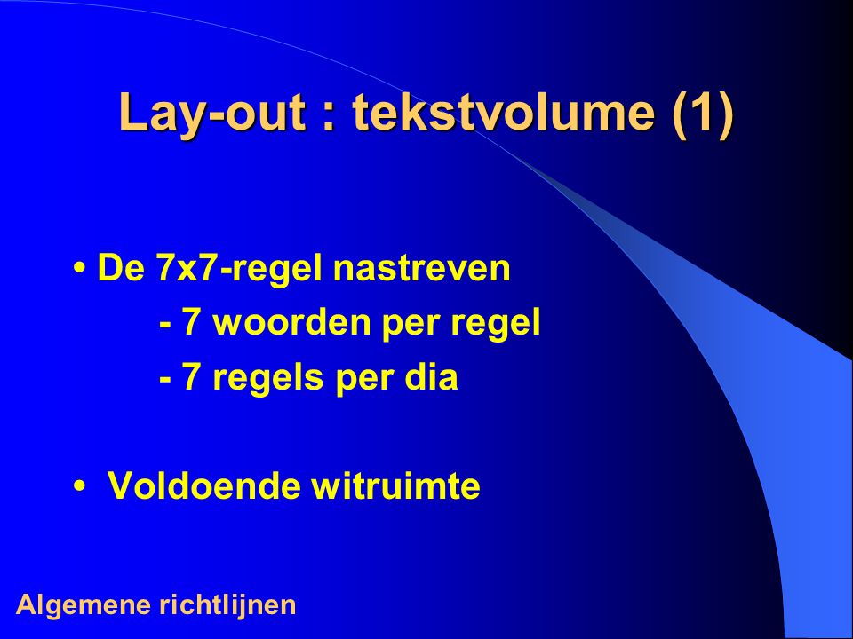 Lay-out : tekstvolume (1)