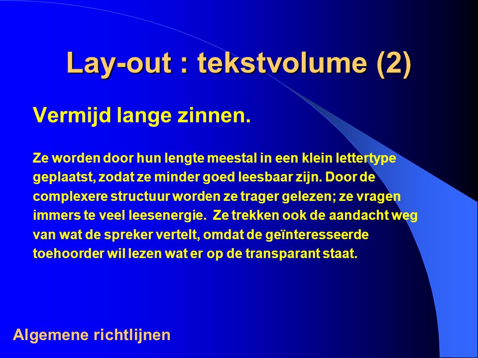 Lay-out : tekstvolume (2)
