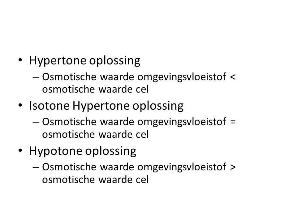 Isotone Hypertone oplossing
