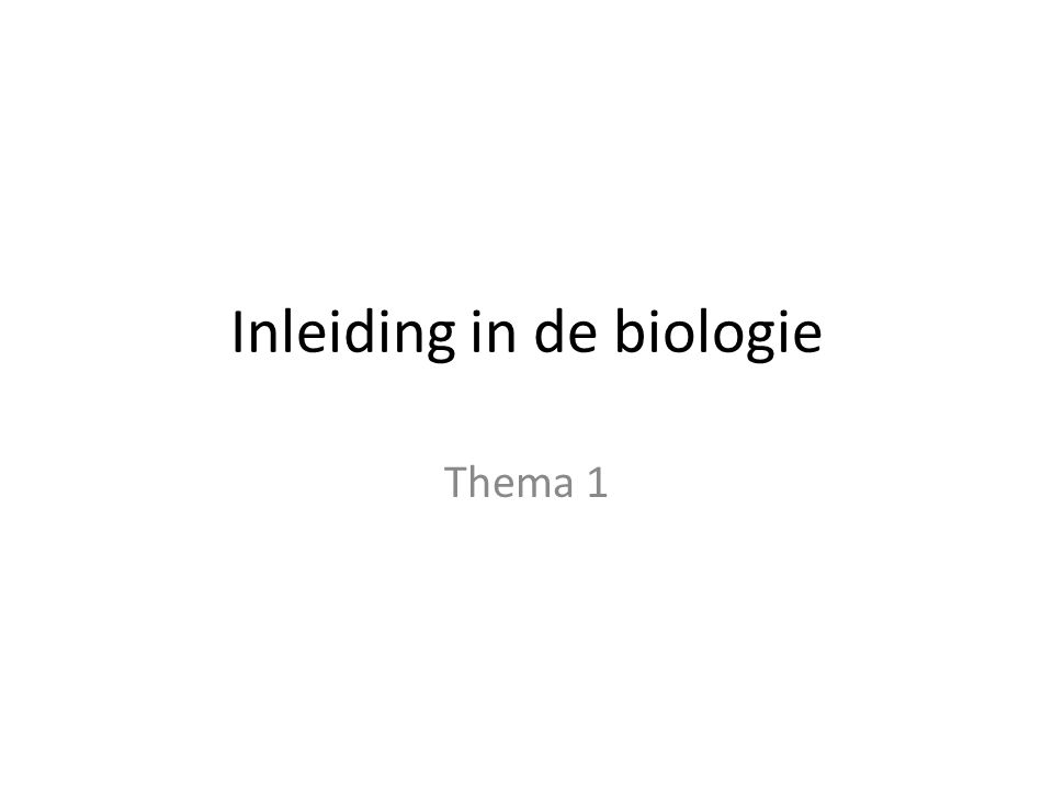 Inleiding in de biologie
