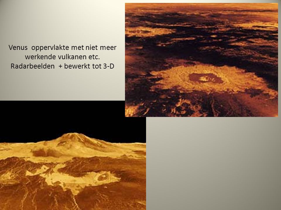 Venus oppervlakte met niet meer werkende vulkanen etc