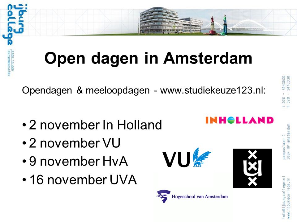 Open dagen in Amsterdam