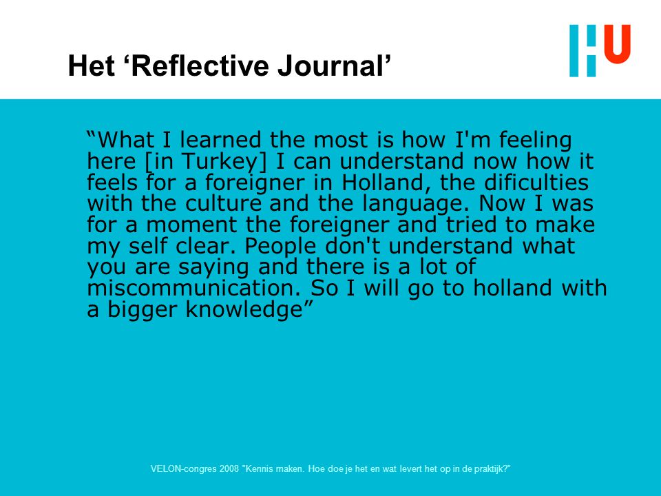 Het ‘Reflective Journal’