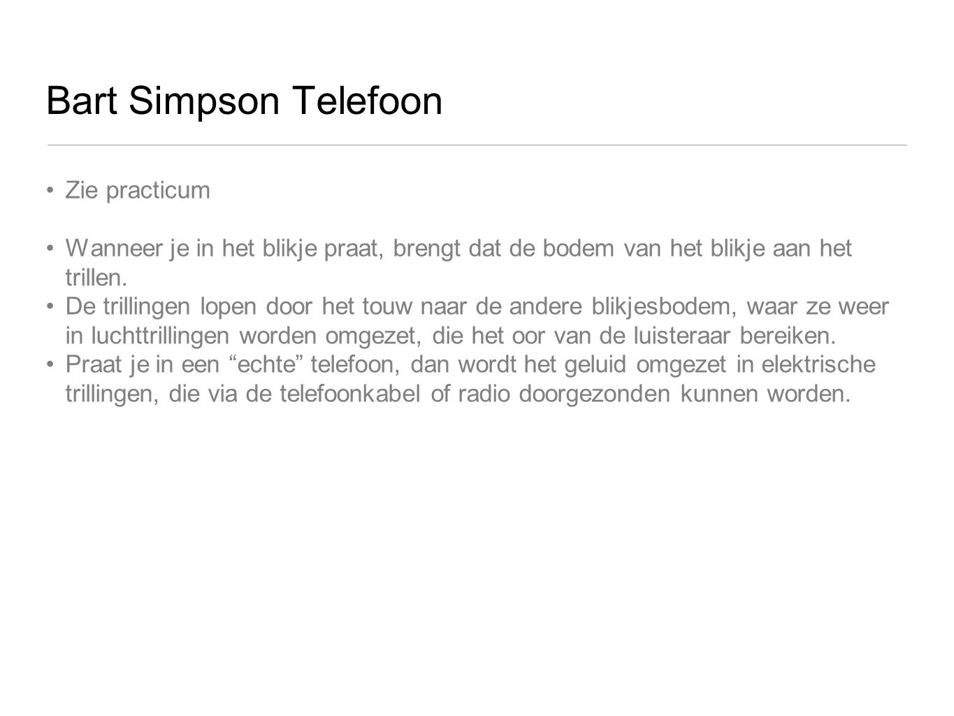 Bart Simpson Telefoon Zie practicum