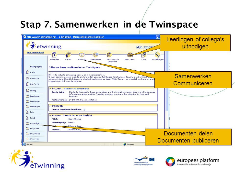 Stap 7. Samenwerken in de Twinspace