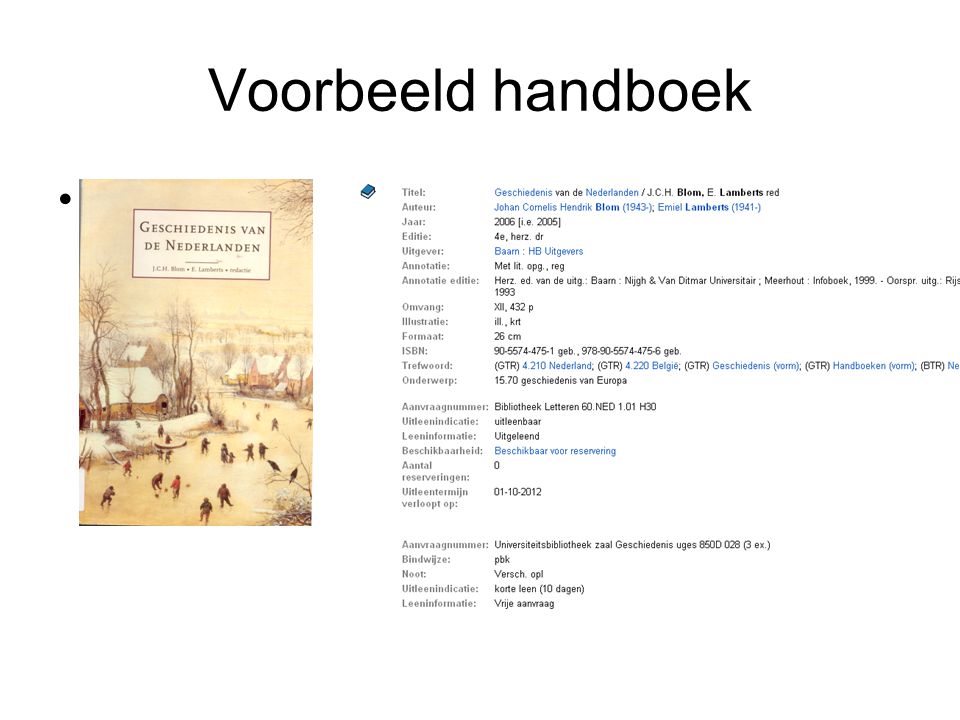 Voorbeeld handboek Was eerder een van de handboeken uit het eerste jaar.