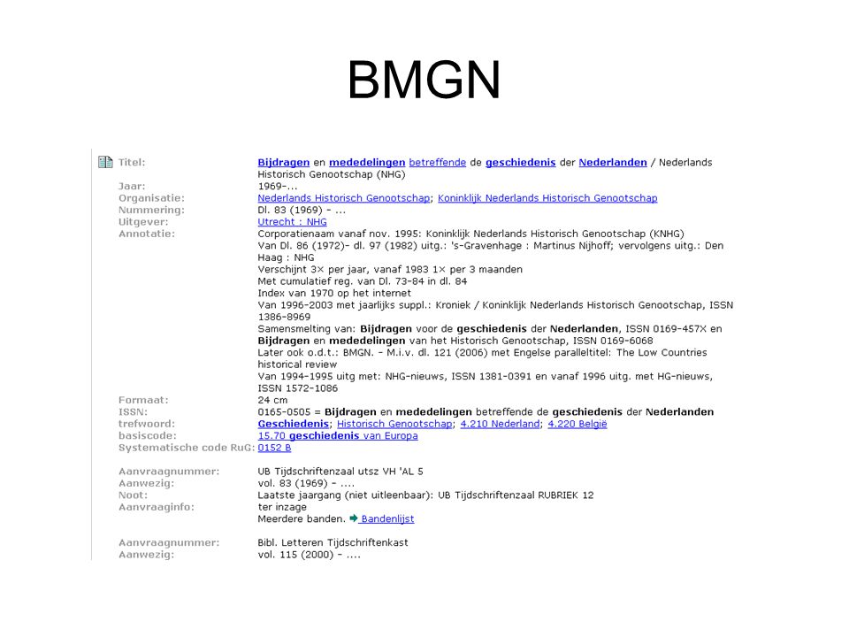 BMGN Catalogusbeschrijving BMGN