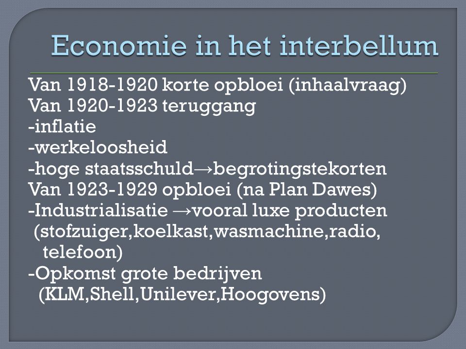Economie in het interbellum
