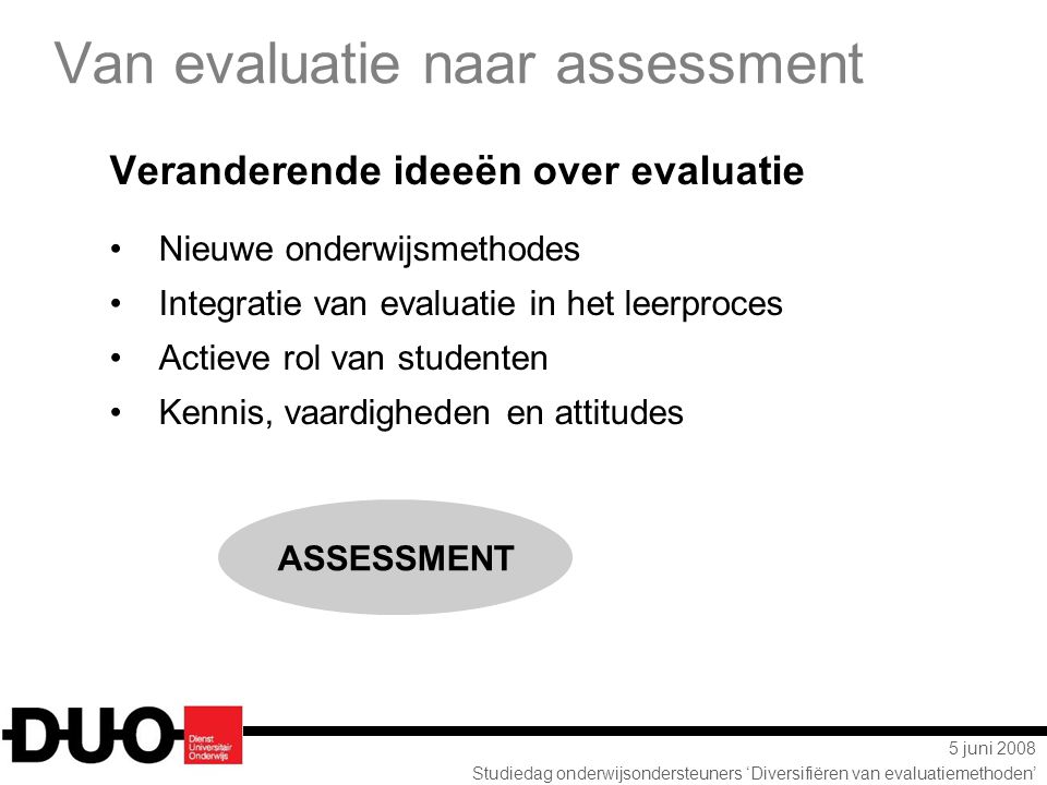 Van evaluatie naar assessment