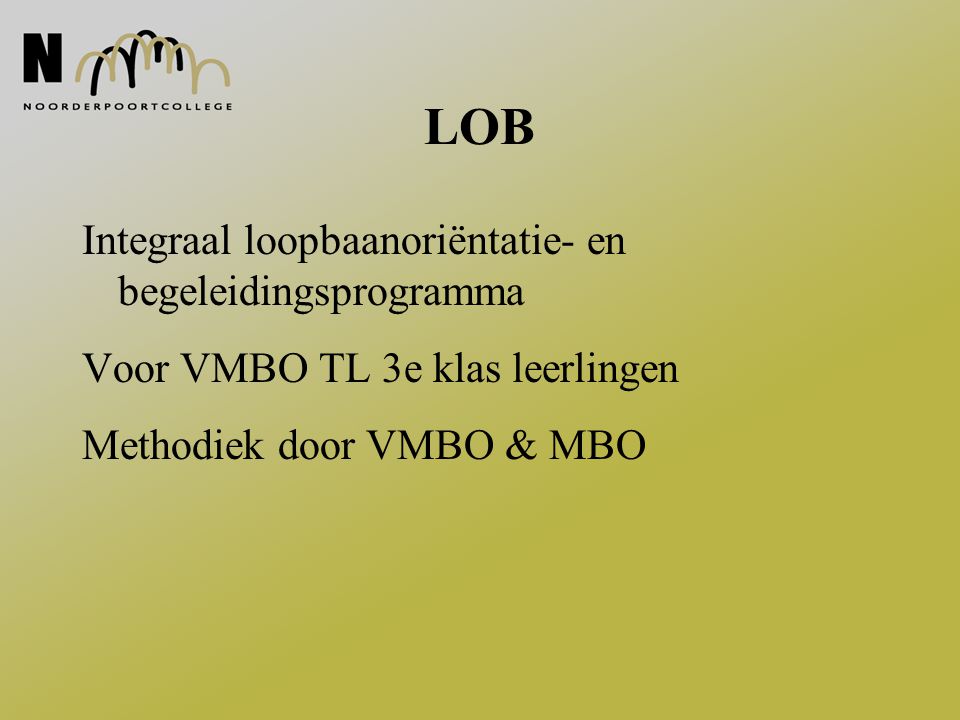 LOB Integraal loopbaanoriëntatie- en begeleidingsprogramma