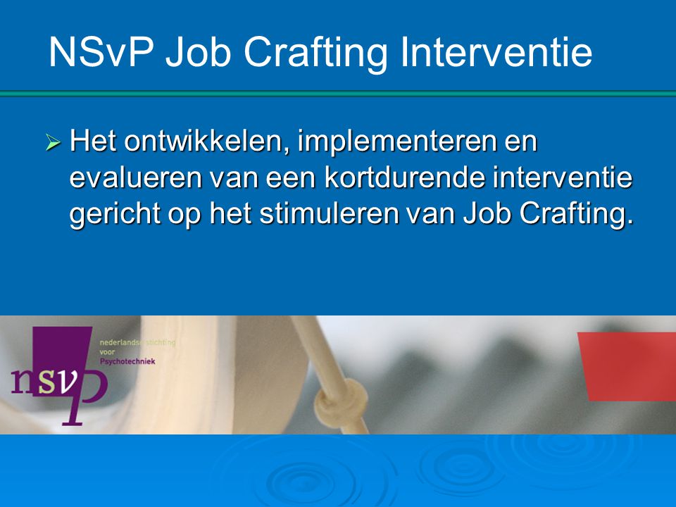 NSvP Job Crafting Interventie