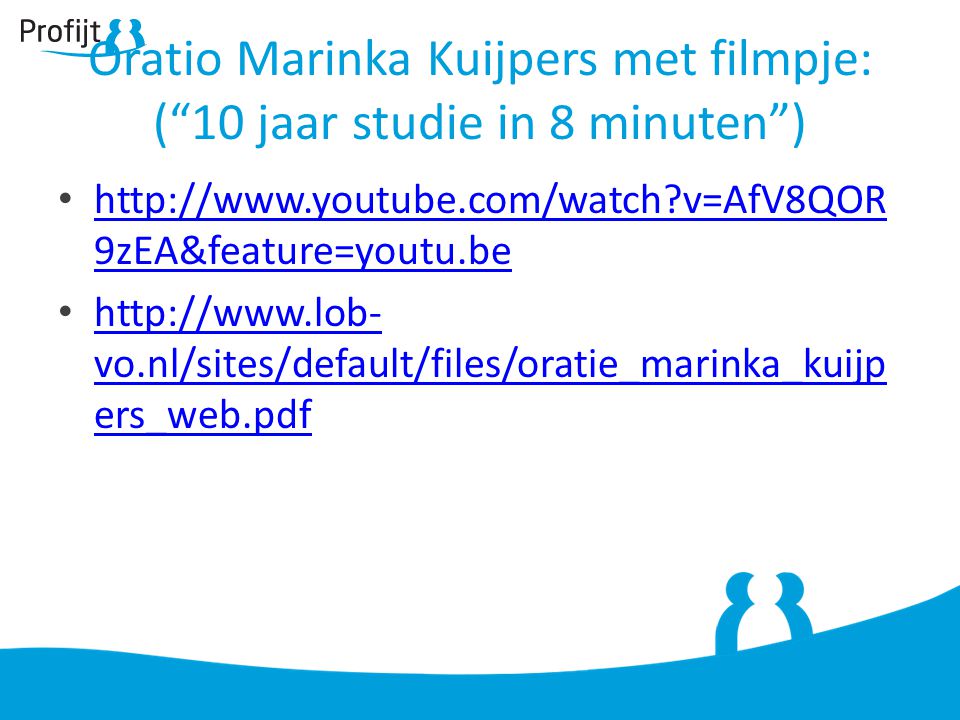 Oratio Marinka Kuijpers met filmpje: ( 10 jaar studie in 8 minuten )