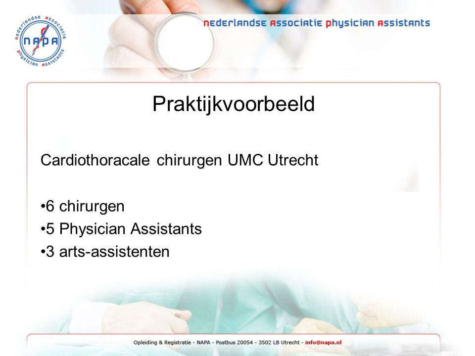 Praktijkvoorbeeld Cardiothoracale chirurgen UMC Utrecht 6 chirurgen