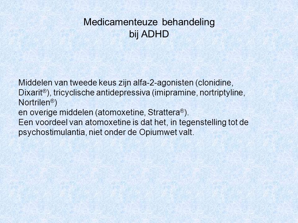 Medicamenteuze behandeling bij ADHD