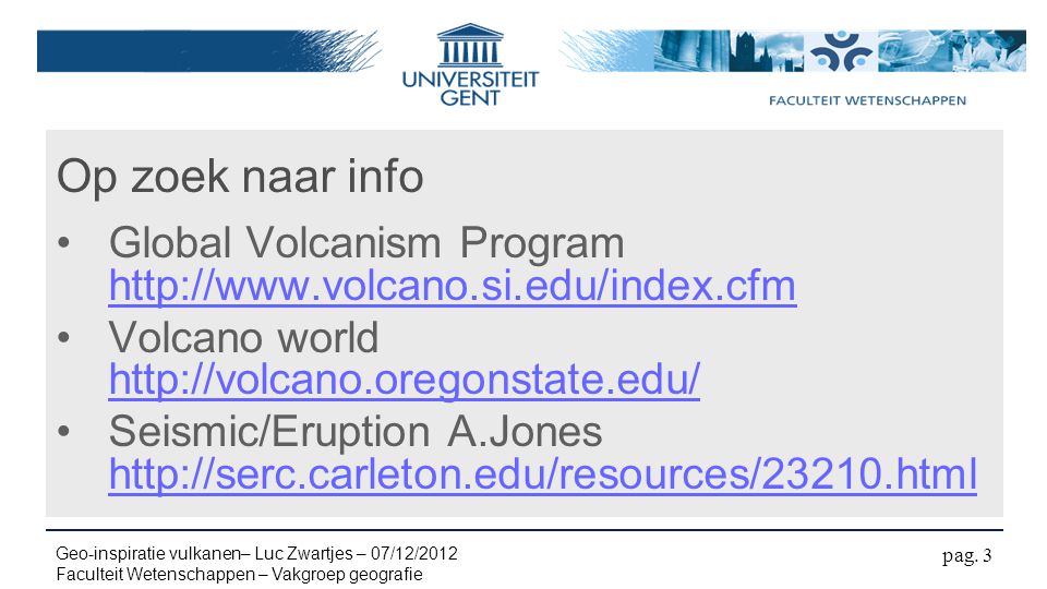 Op zoek naar info Global Volcanism Program   Volcano world
