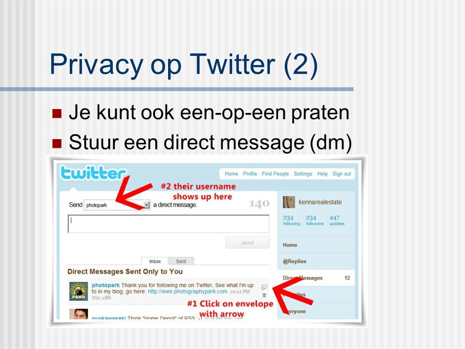Privacy op Twitter (2) Je kunt ook een-op-een praten