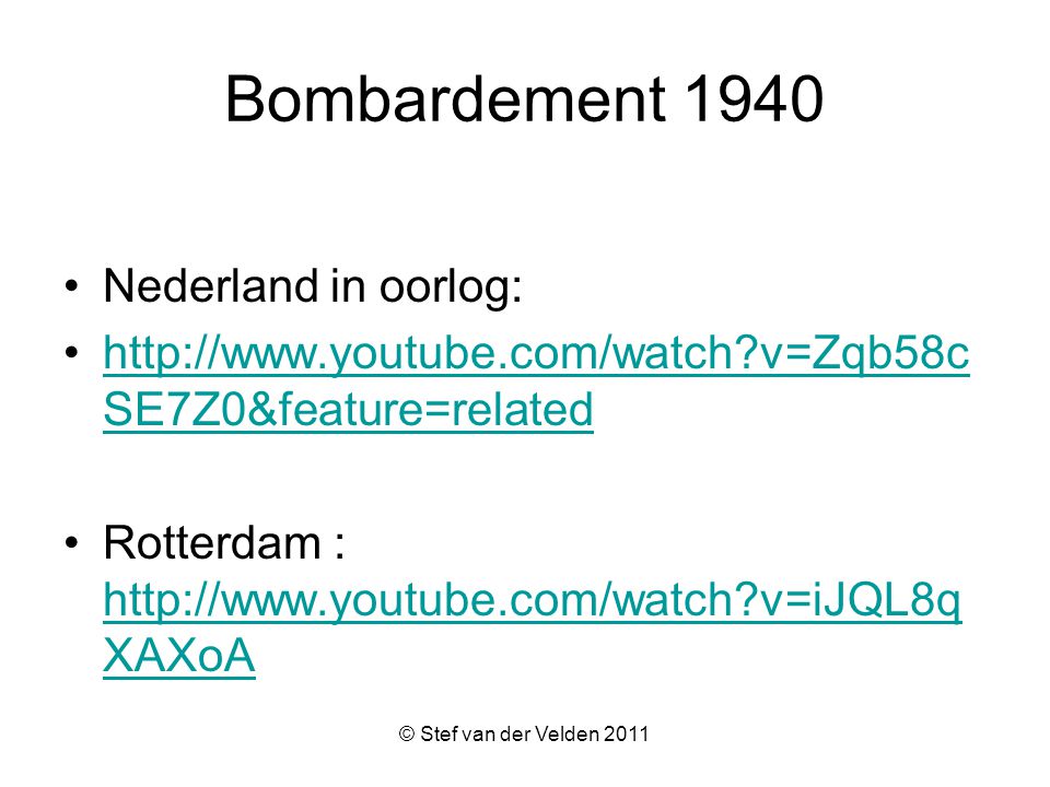 Bombardement 1940 Nederland in oorlog: