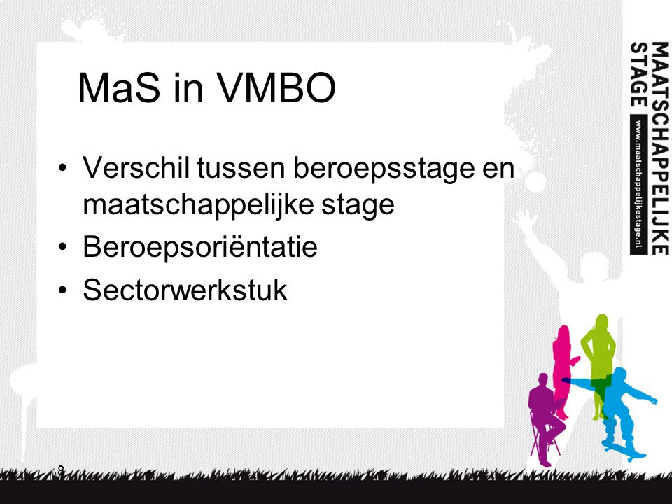 MaS in VMBO Verschil tussen beroepsstage en maatschappelijke stage