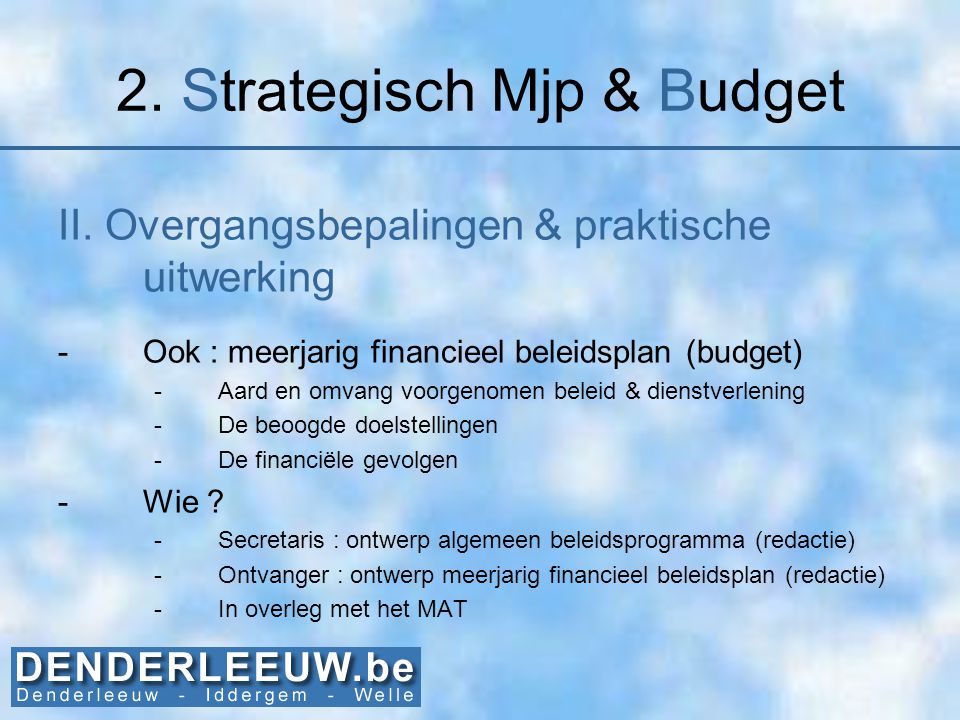2. Strategisch Mjp & Budget