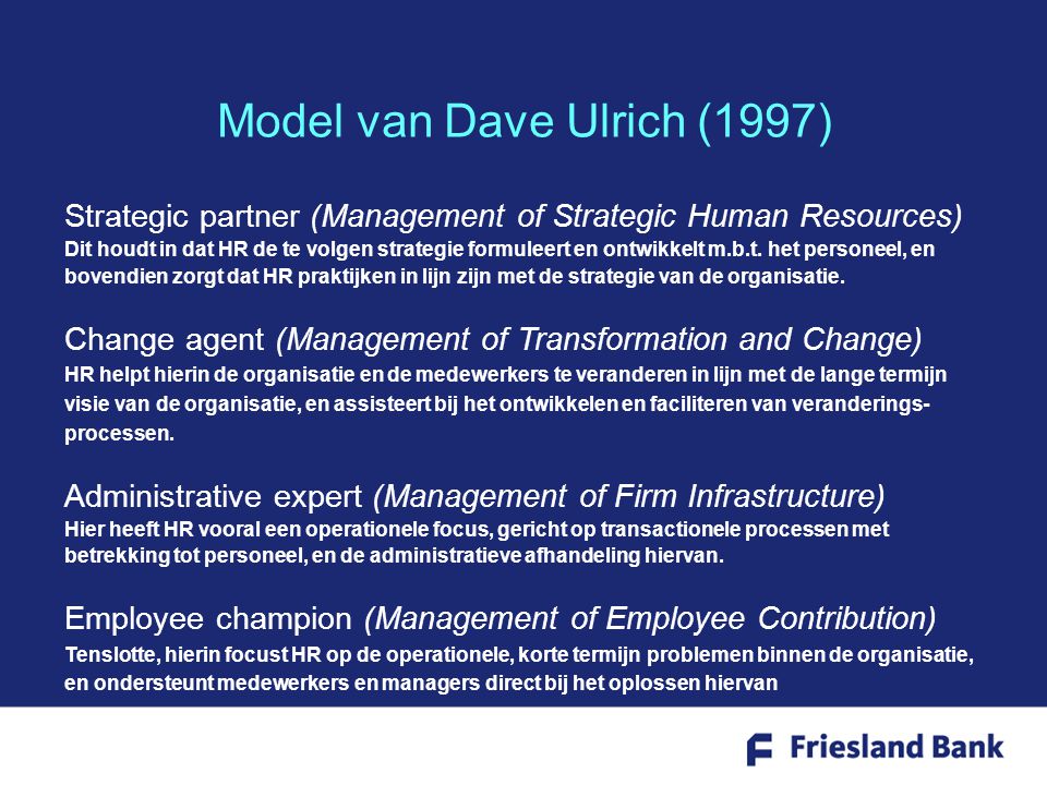 Model van Dave Ulrich (1997)