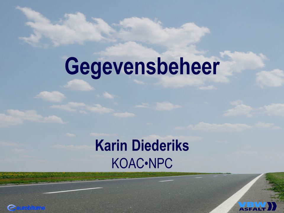 Gegevensbeheer Karin Diederiks KOAC•NPC
