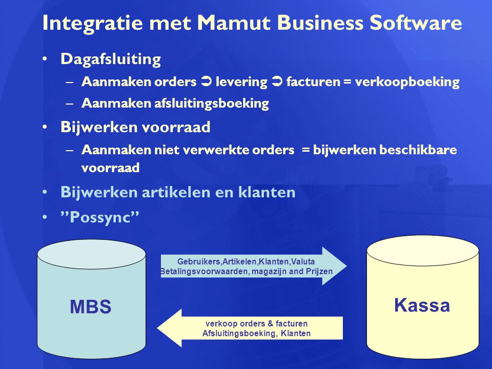 Integratie met Mamut Business Software