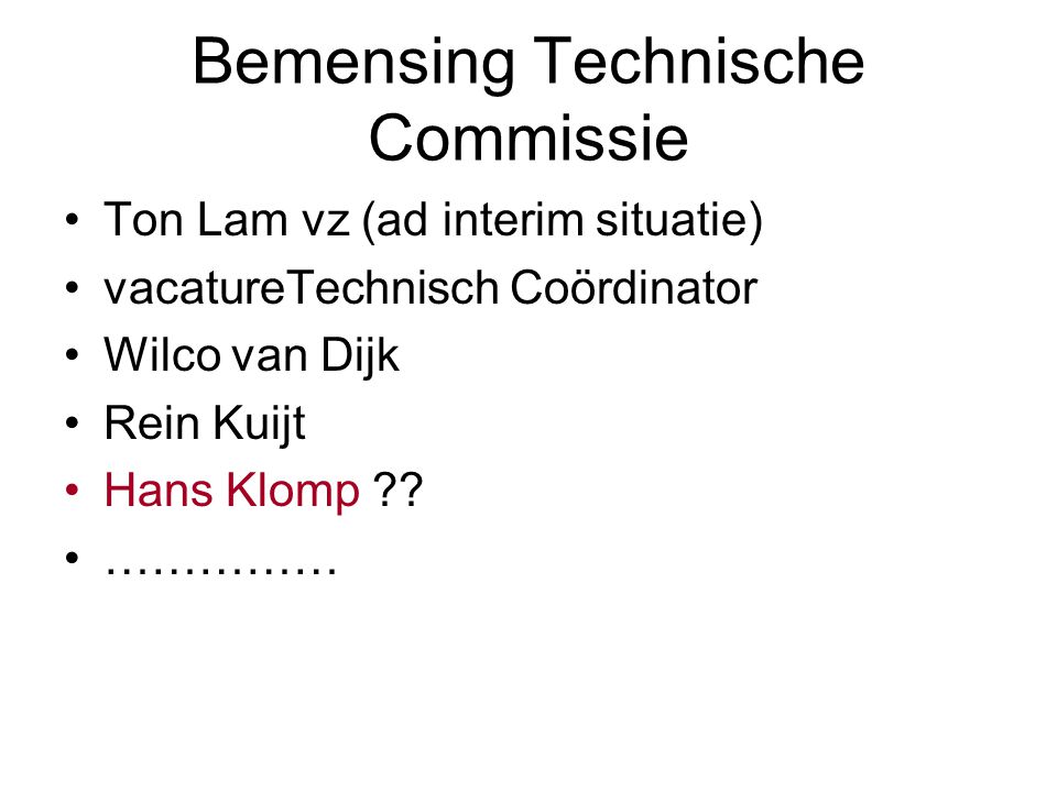 Bemensing Technische Commissie
