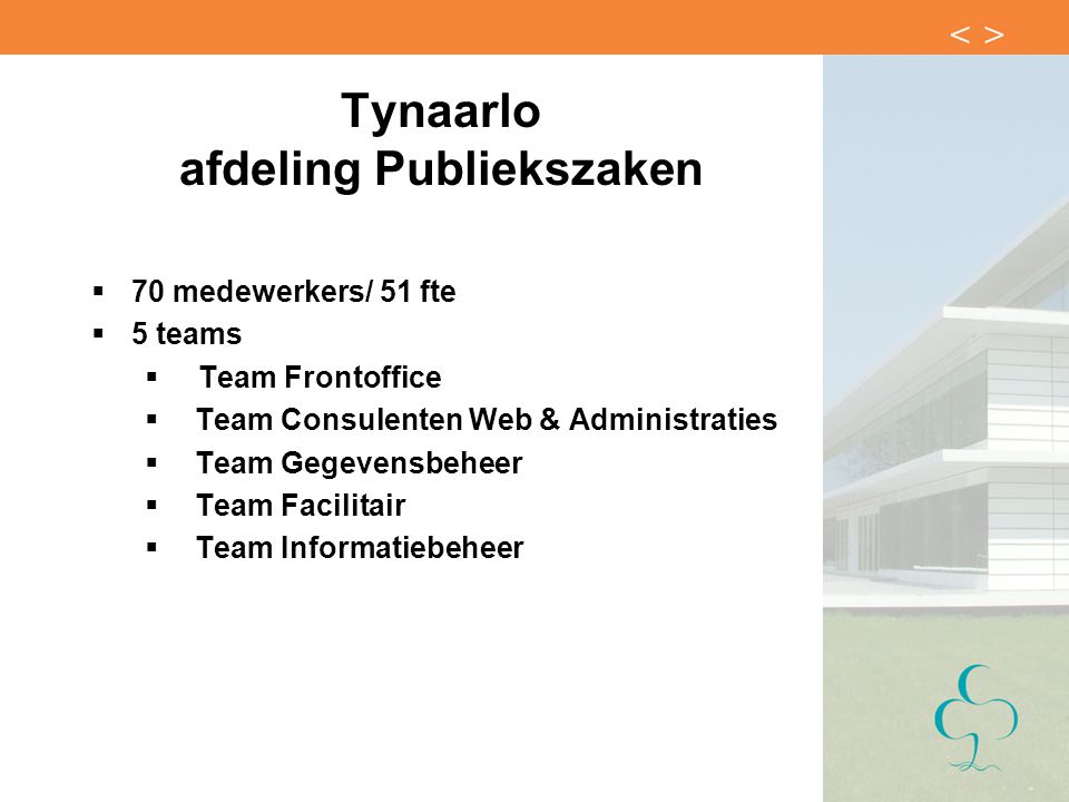 Tynaarlo afdeling Publiekszaken