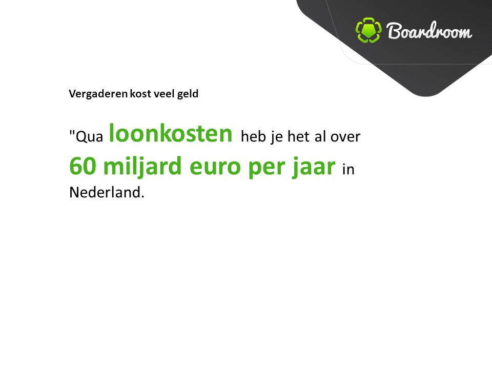 60 miljard euro per jaar in Nederland.