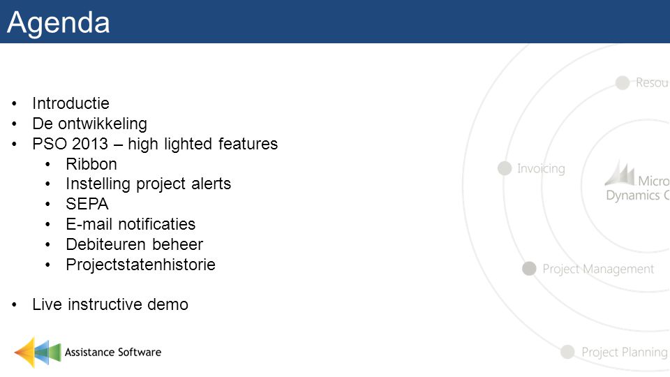 Agenda Introductie De ontwikkeling PSO 2013 – high lighted features