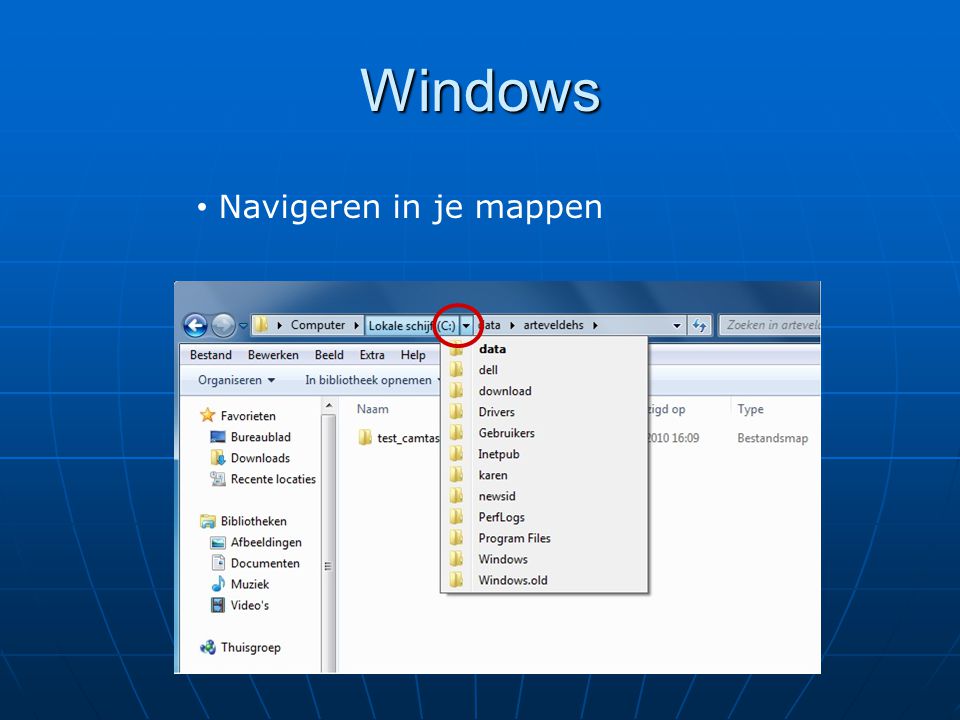 Windows Navigeren in je mappen