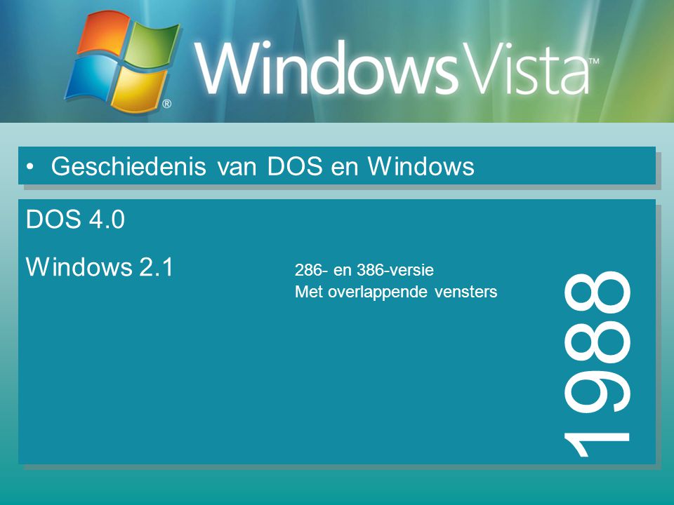 1988 Geschiedenis van DOS en Windows DOS 4.0