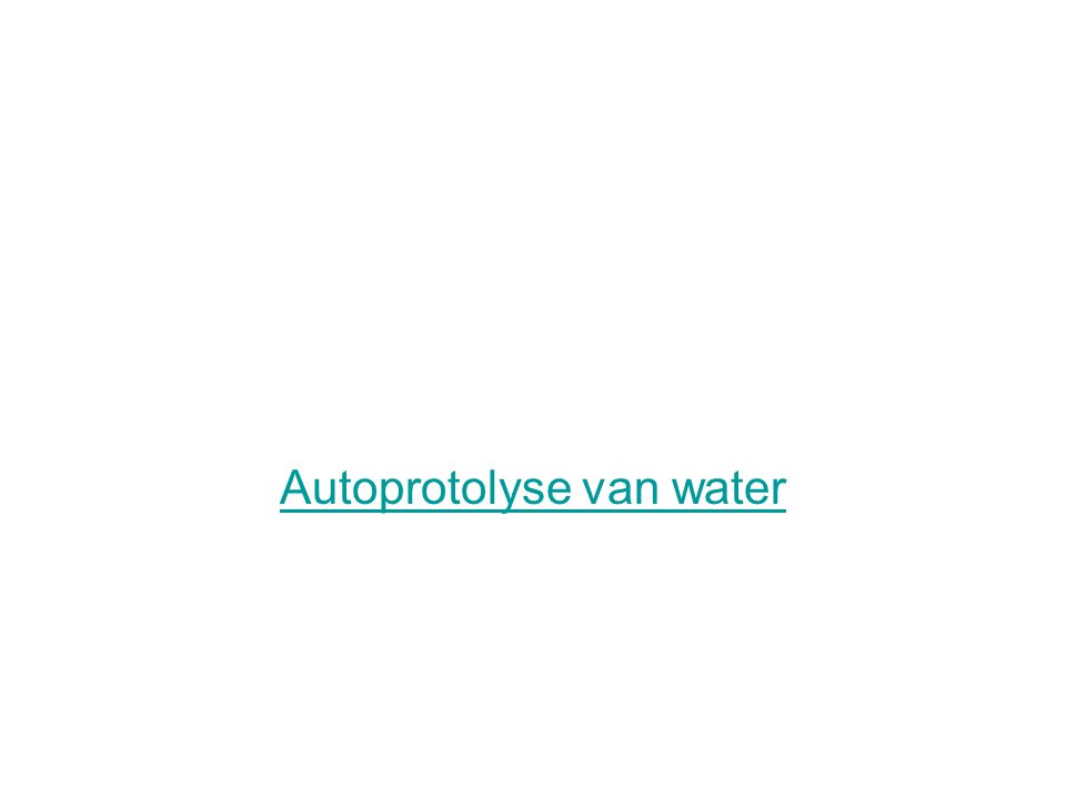Autoprotolyse van water