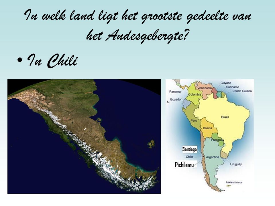 In welk land ligt het grootste gedeelte van het Andesgebergte