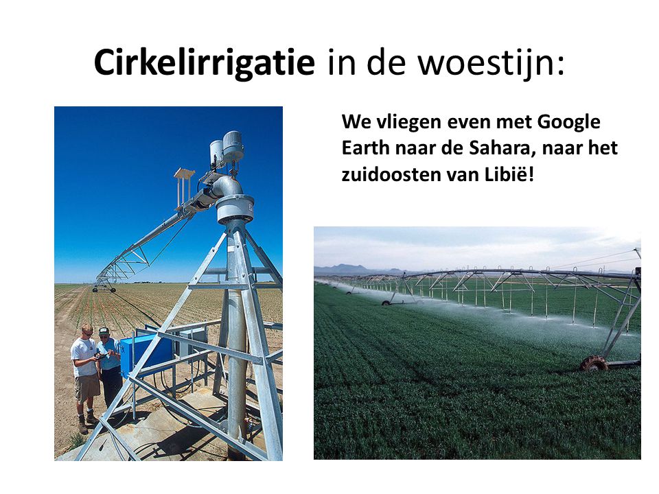Cirkelirrigatie in de woestijn: