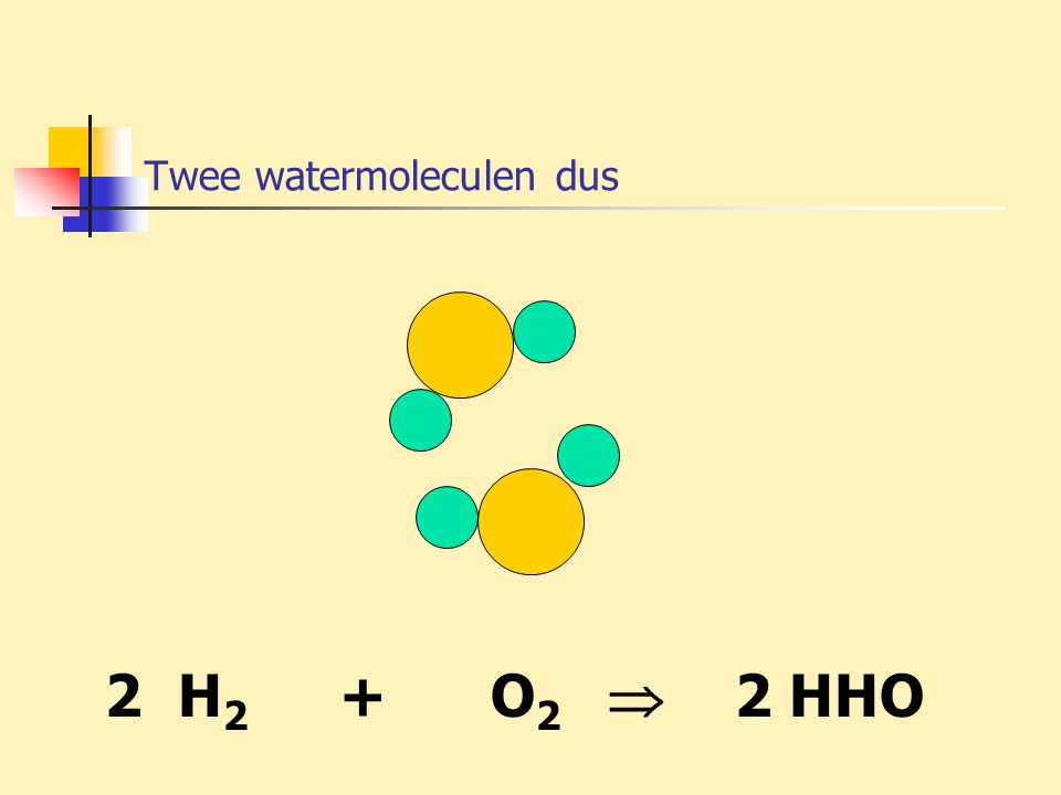 Twee watermoleculen dus