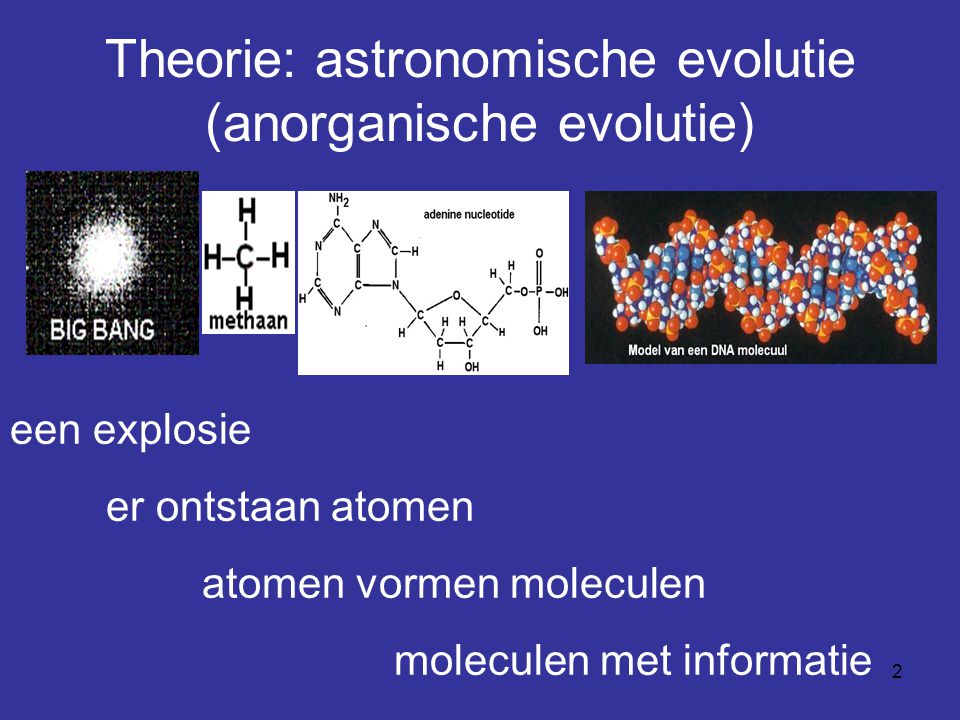 Theorie: astronomische evolutie (anorganische evolutie)
