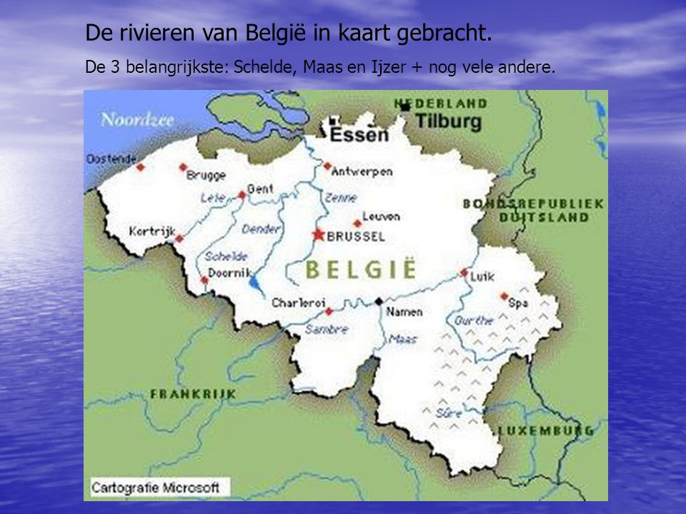 De rivieren van België in kaart gebracht.