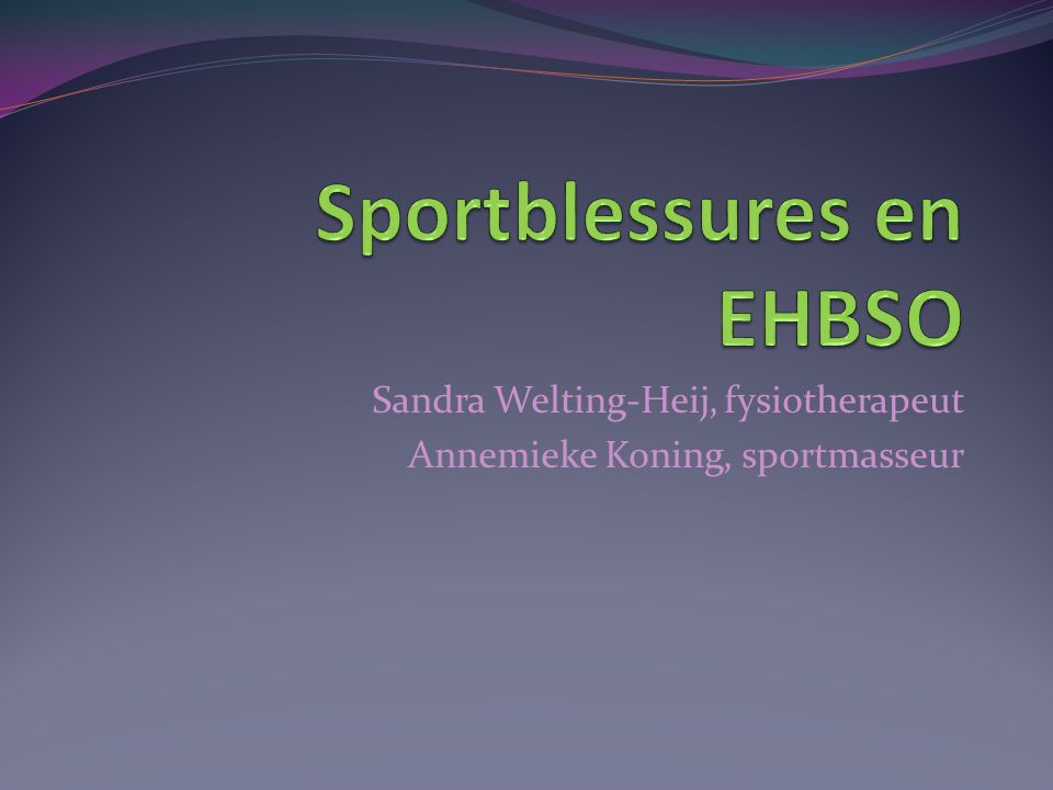 Sportblessures en EHBSO