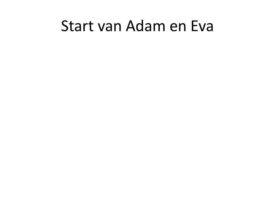 Start van Adam en Eva