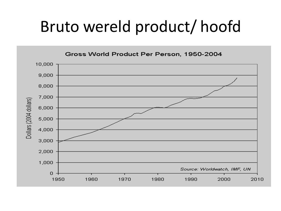 Bruto wereld product/ hoofd