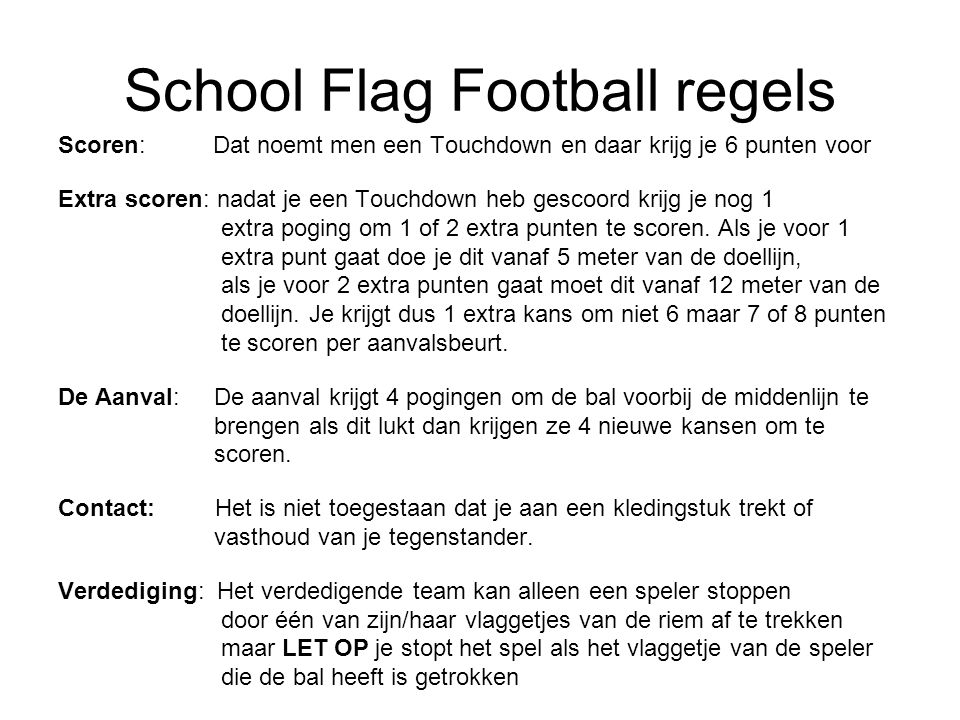 School Flag Football regels