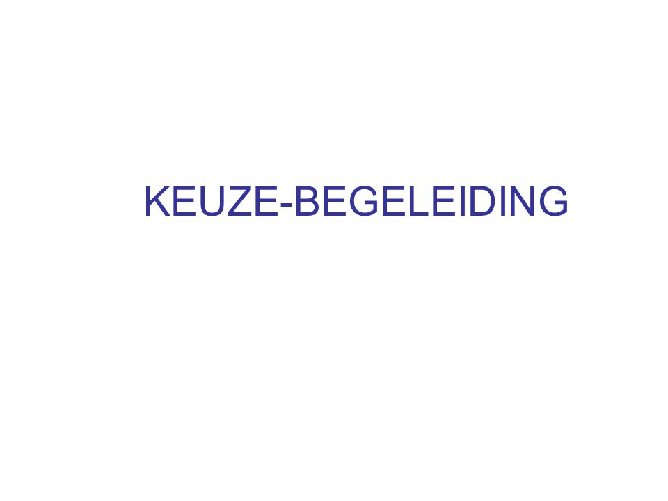 KEUZE-BEGELEIDING