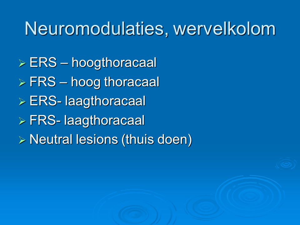 Neuromodulaties, wervelkolom